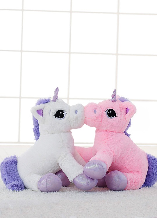 Peluche Licorne ® Acheter la peluche géante rose / blanche pas Cher